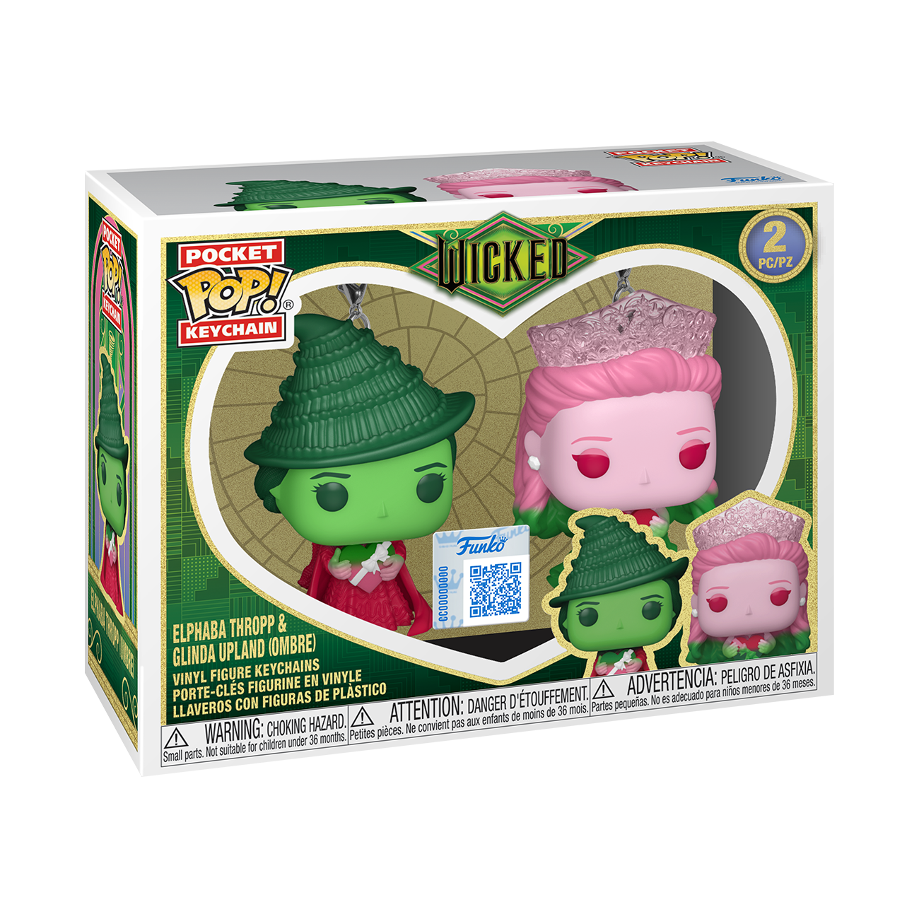 Pop! Keychain Elphaba Thropp & Glinda Upland (Ombre) 2-Pack - Image 2