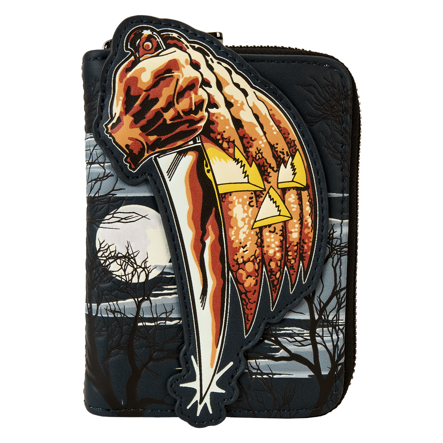 Halloween Michael Myers Jack-O'-Lantern Glow Zip Around Wallet