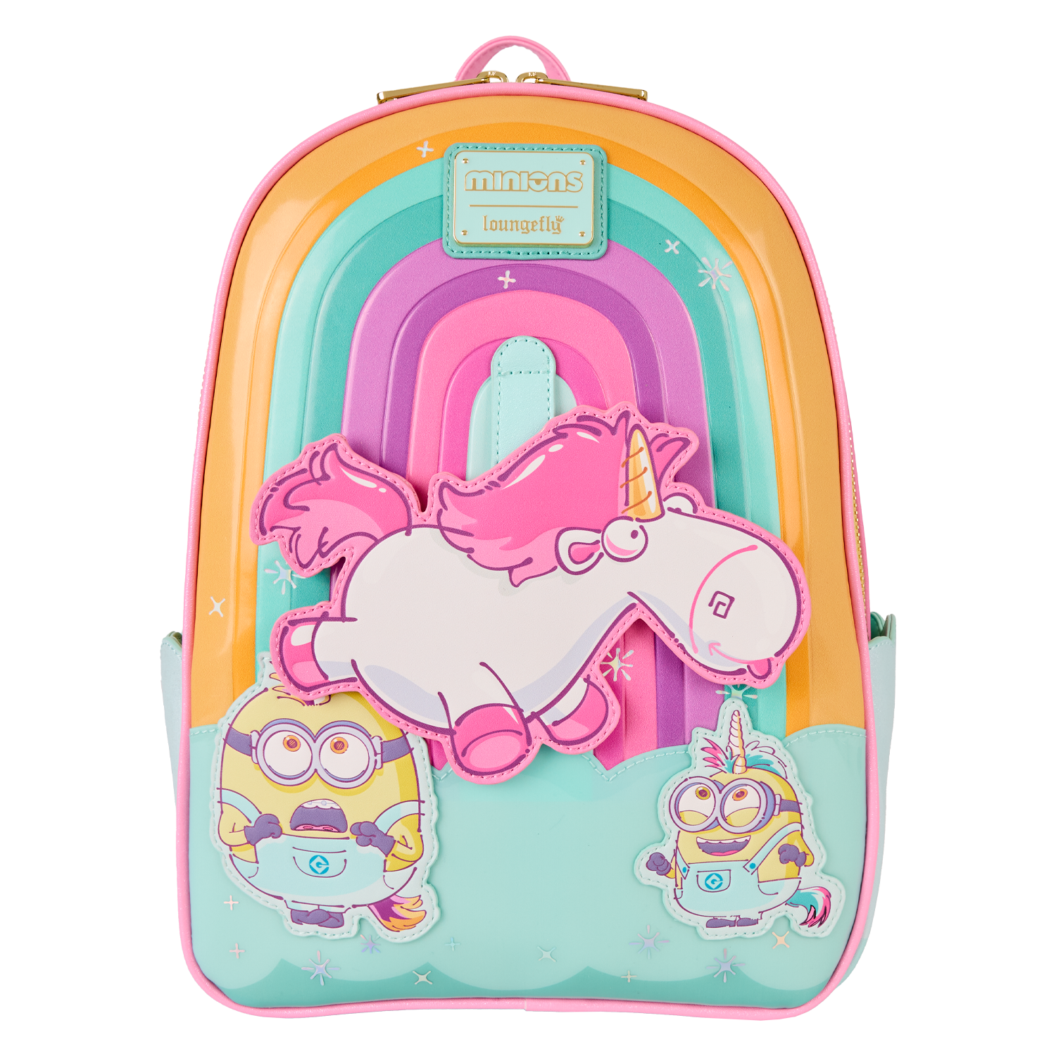 Minions Fluffy Unicorn Rainbow Mini Backpack - Image 3
