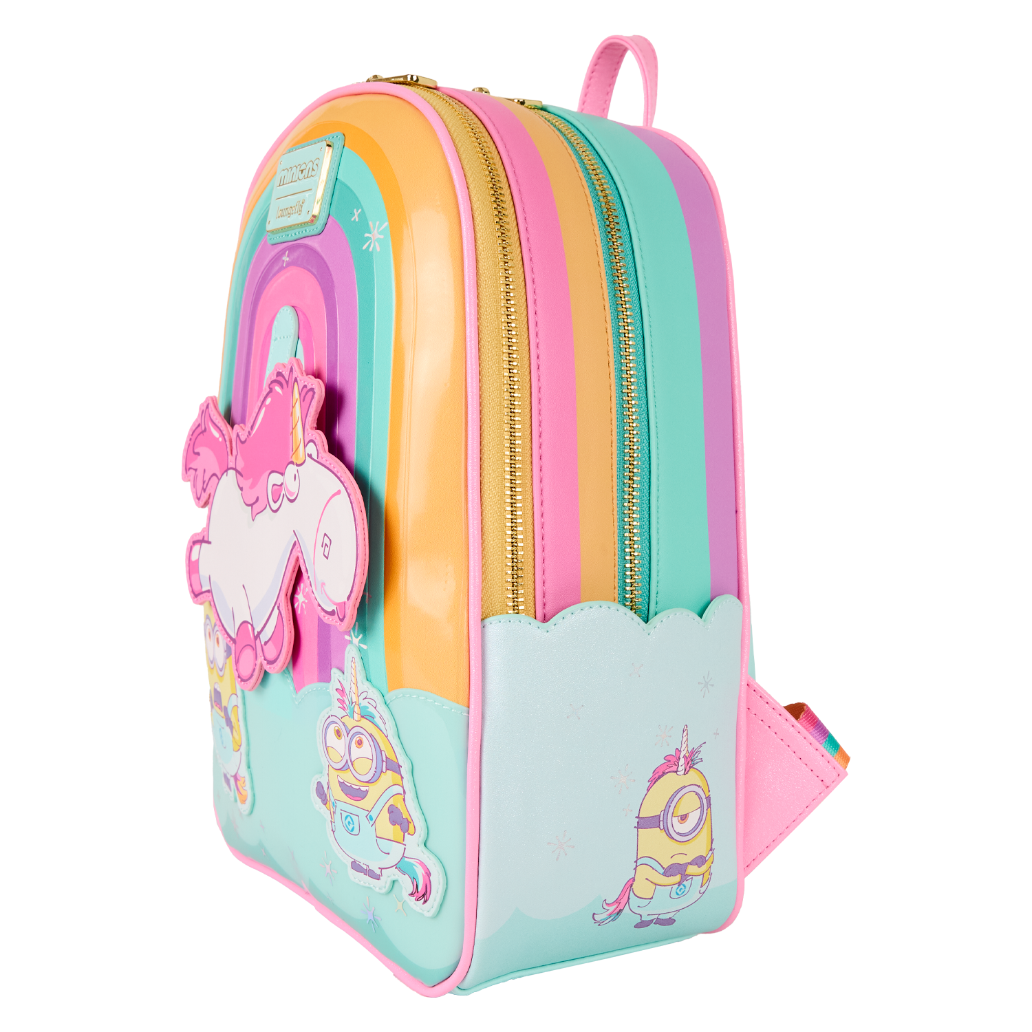Minions Fluffy Unicorn Rainbow Mini Backpack - Image 4