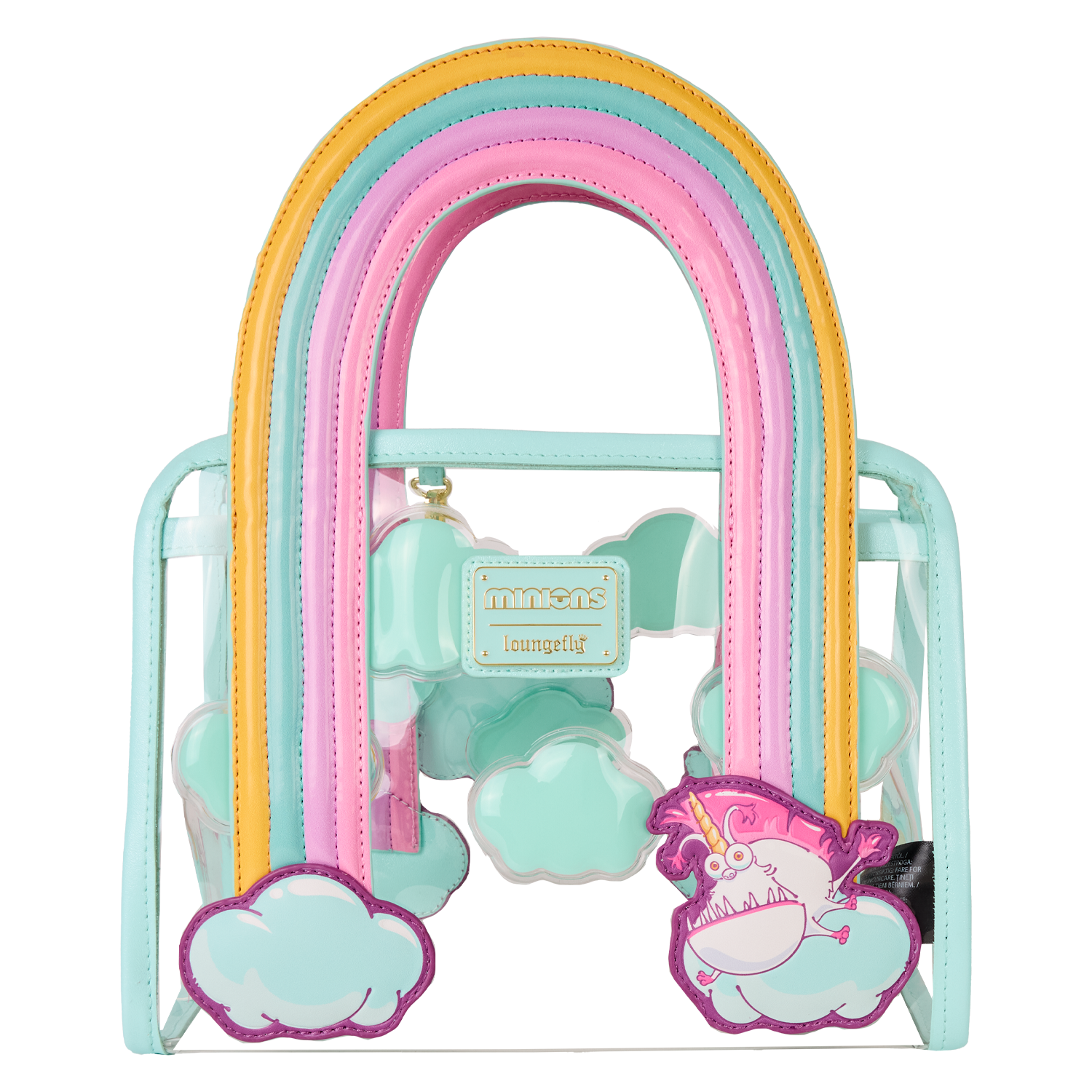 Minions Fluffy Unicorn Rainbow Clear Mini Tote Crossbody Bag - Image 4