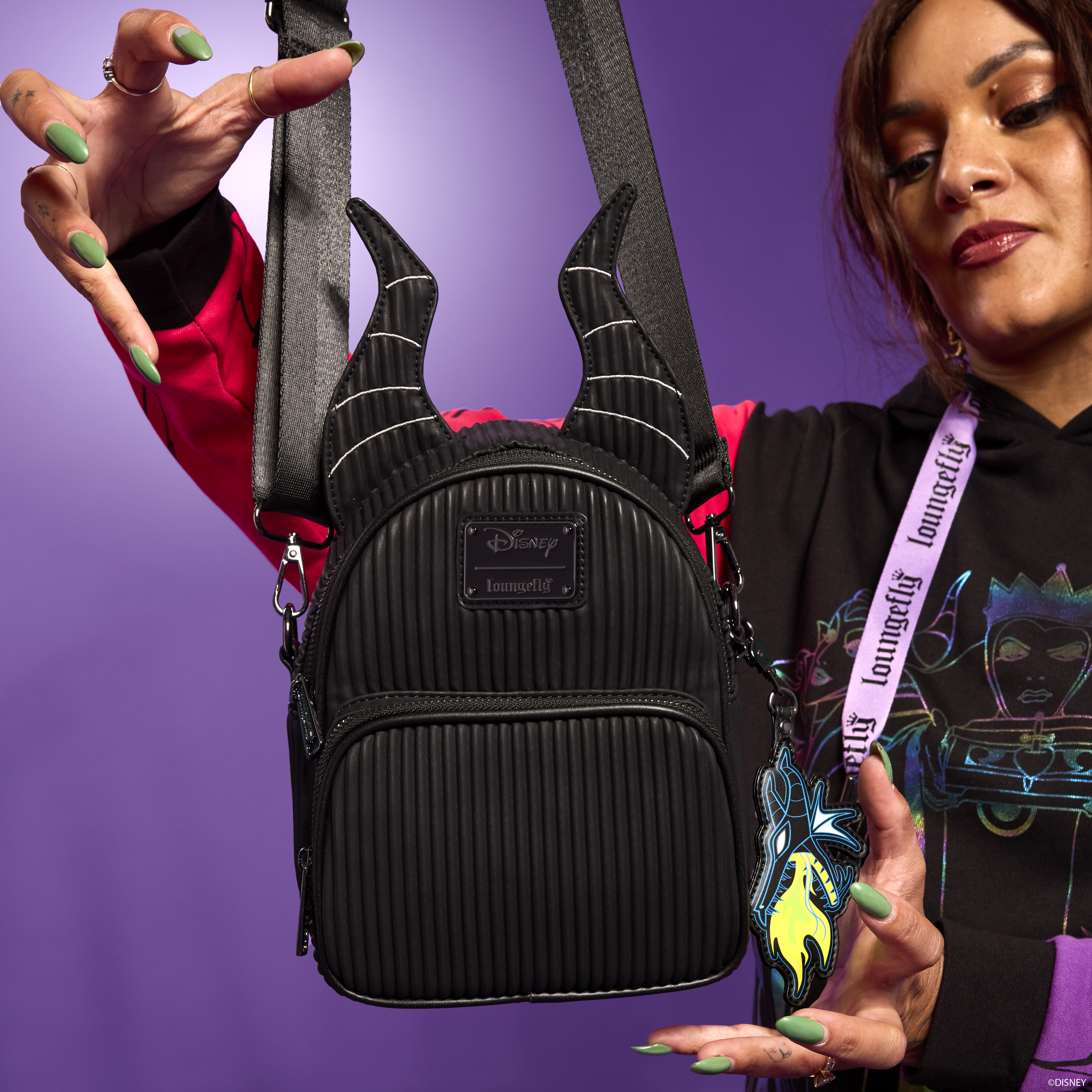 Sleeping Beauty Maleficent Dragon Convertible Mini Backpack & Crossbody Bag - Image 2