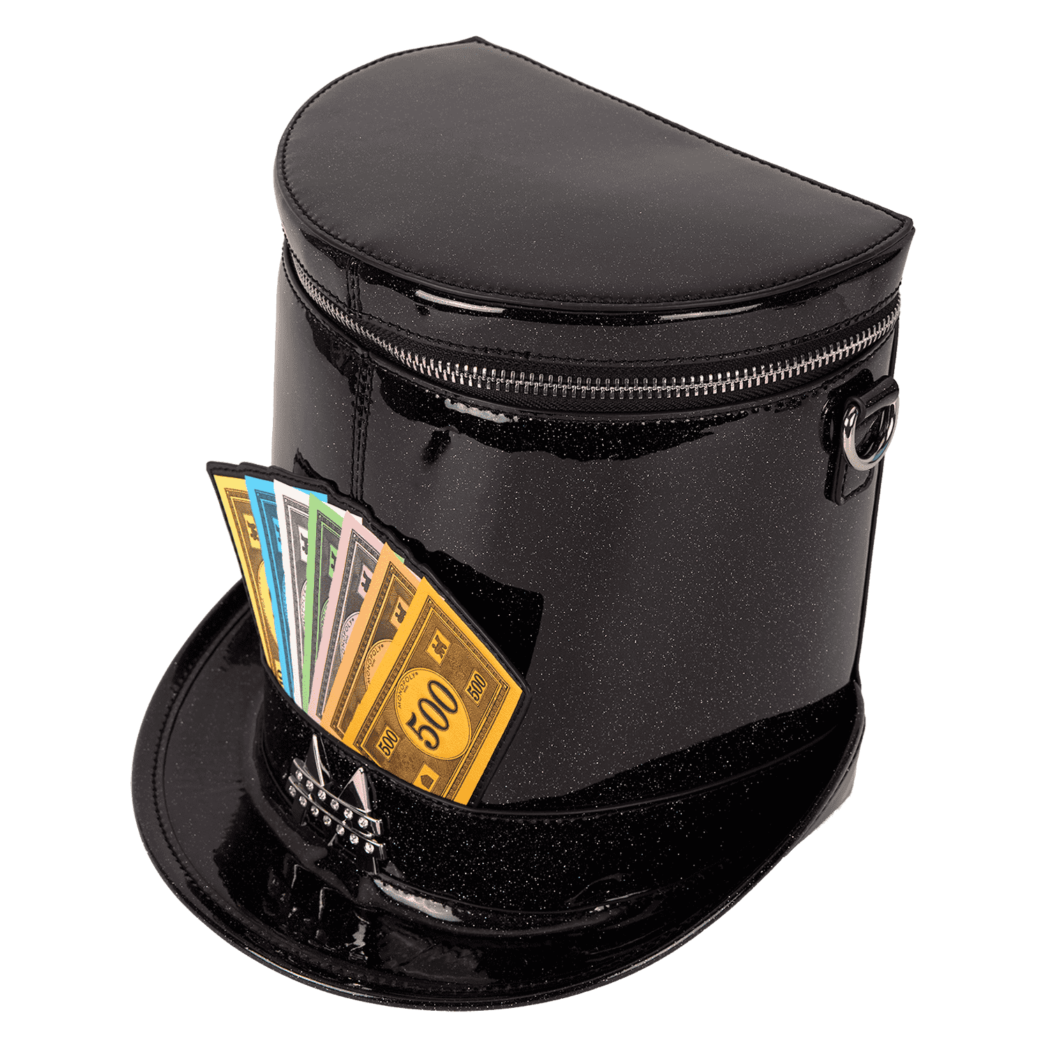 Monopoly 90th Anniversary Top Hat Glitter Figural Crossbody Bag - Image 6
