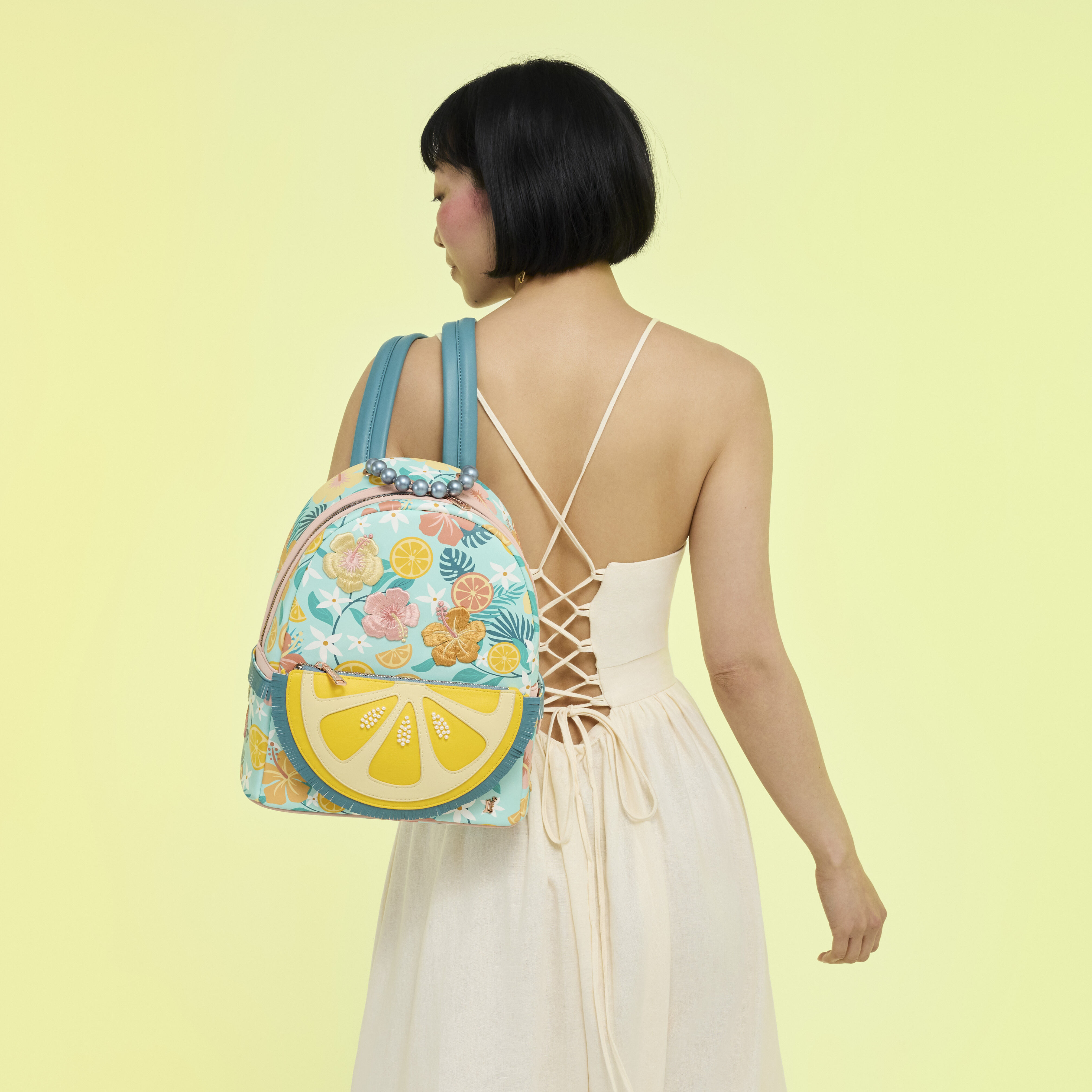 Loungefly Tropical Lemon Floral Mini Backpack - Image 2