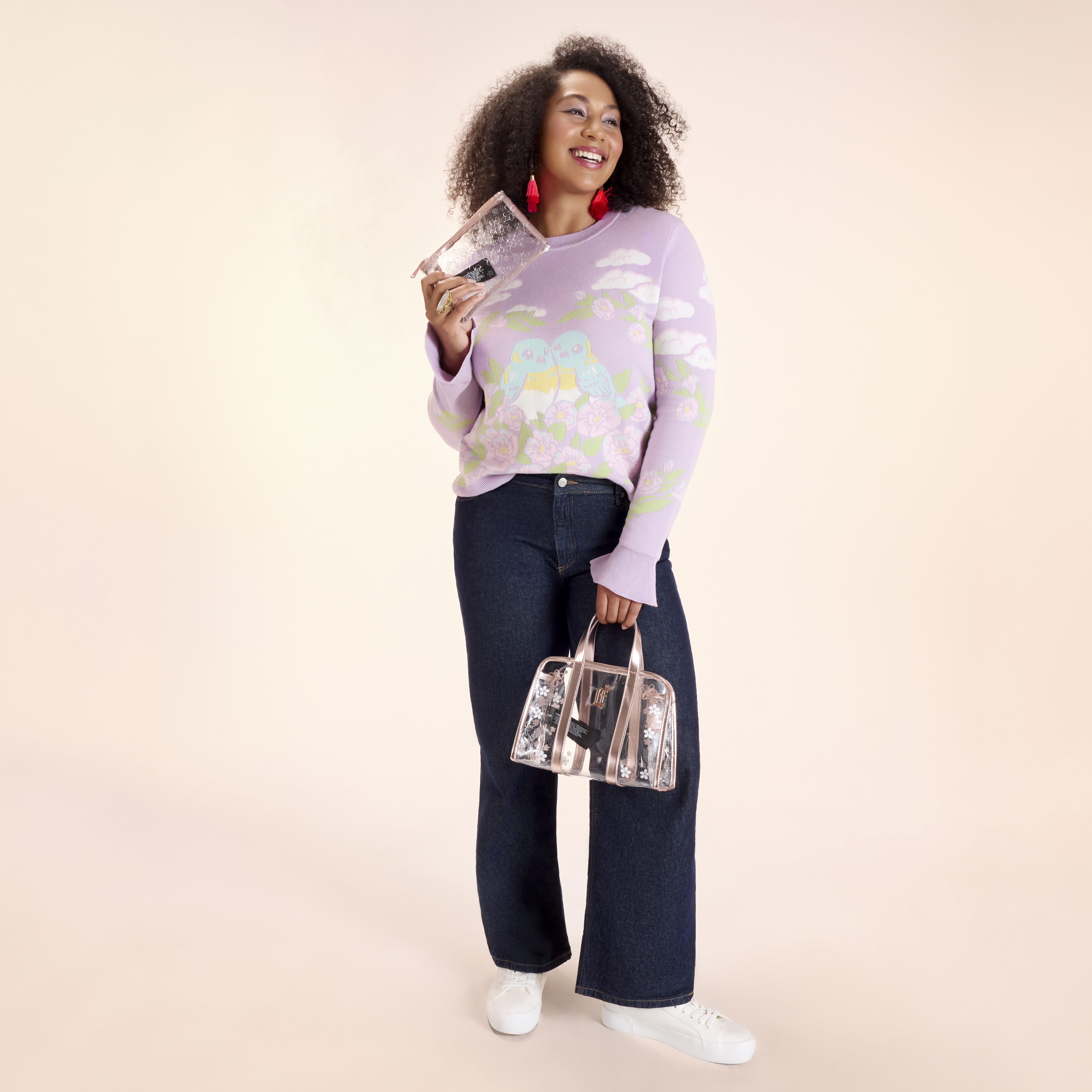 Loungefly Clear Floral Crossbody Bag with Coin Bag - Image 4