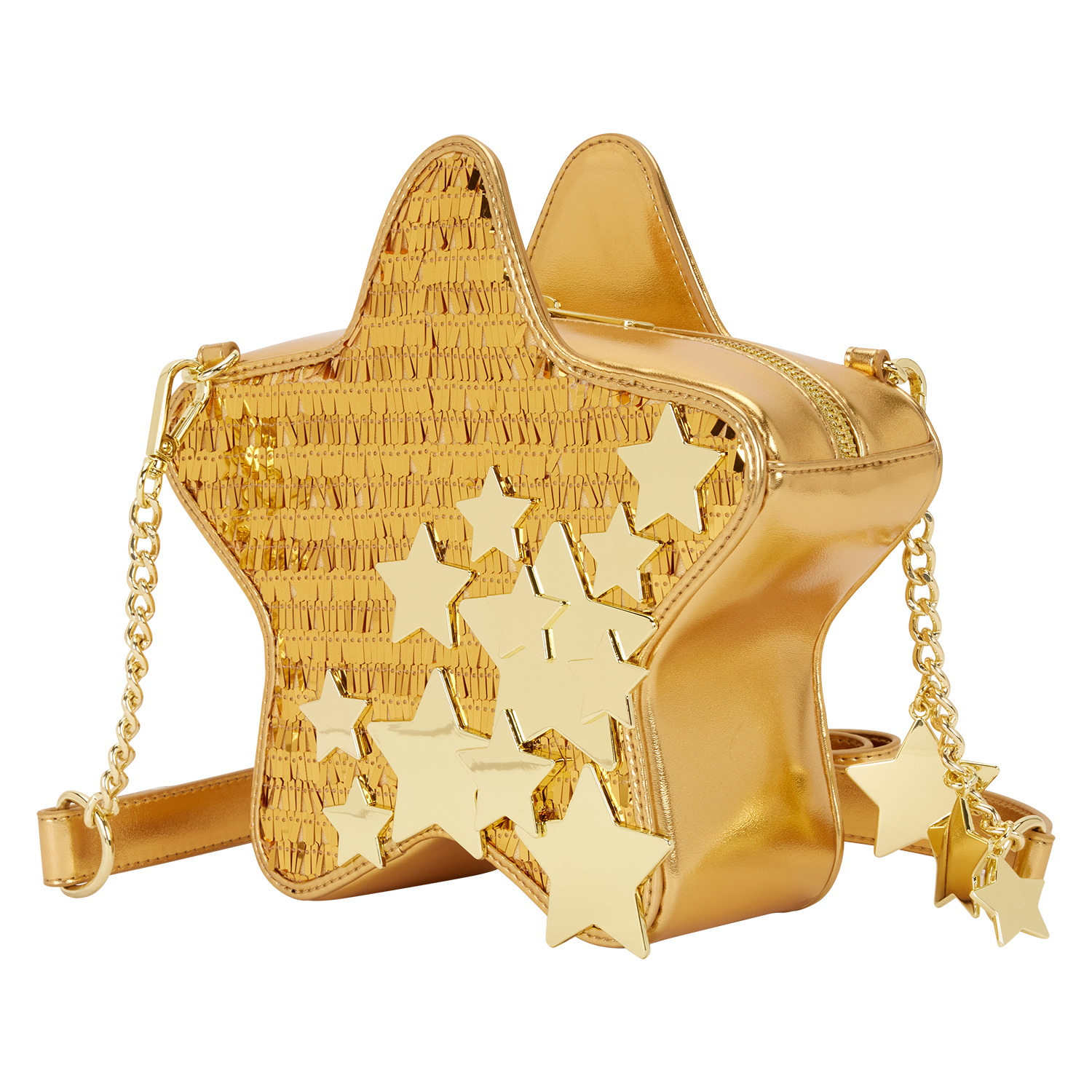 Loungefly Gold Star Sequin Figural Crossbody Bag - Image 3