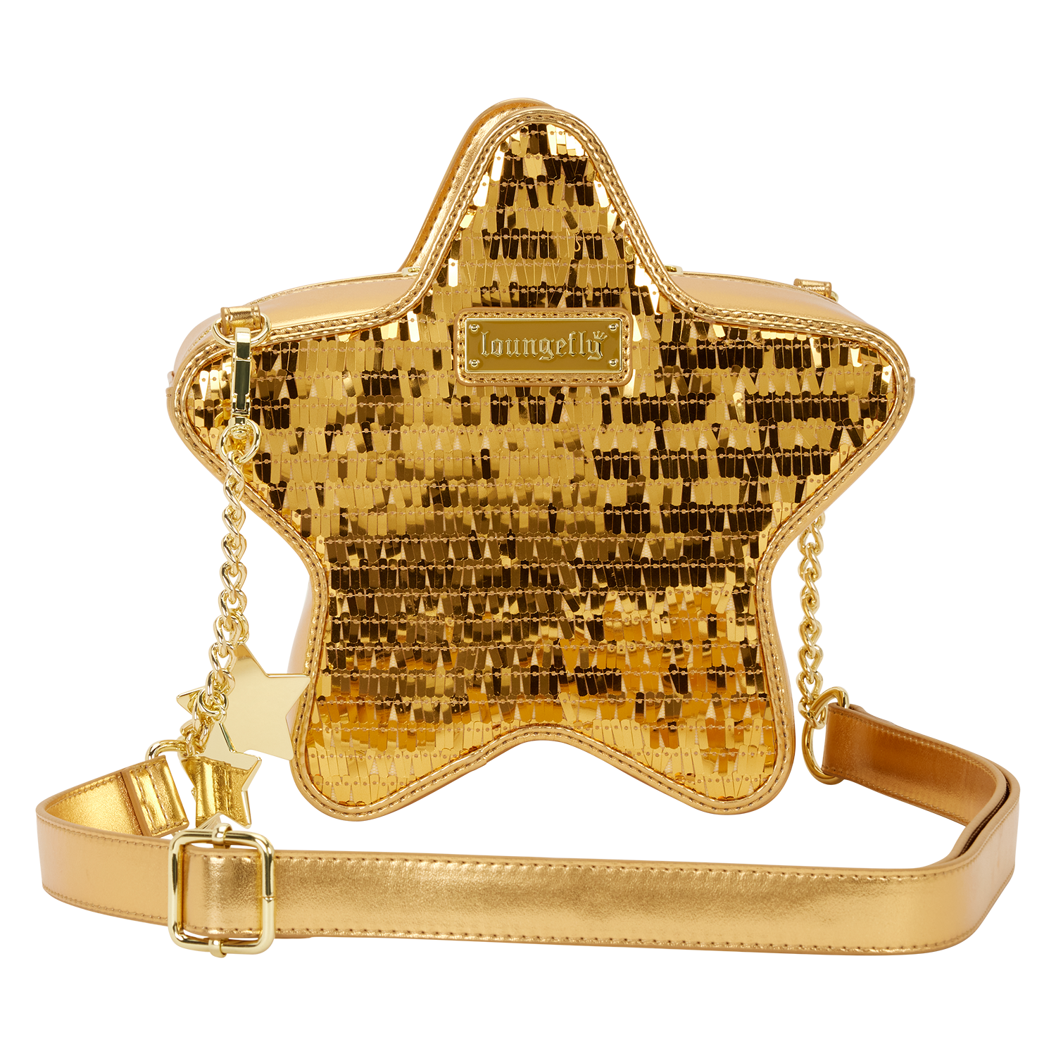 Loungefly Gold Star Sequin Figural Crossbody Bag - Image 4