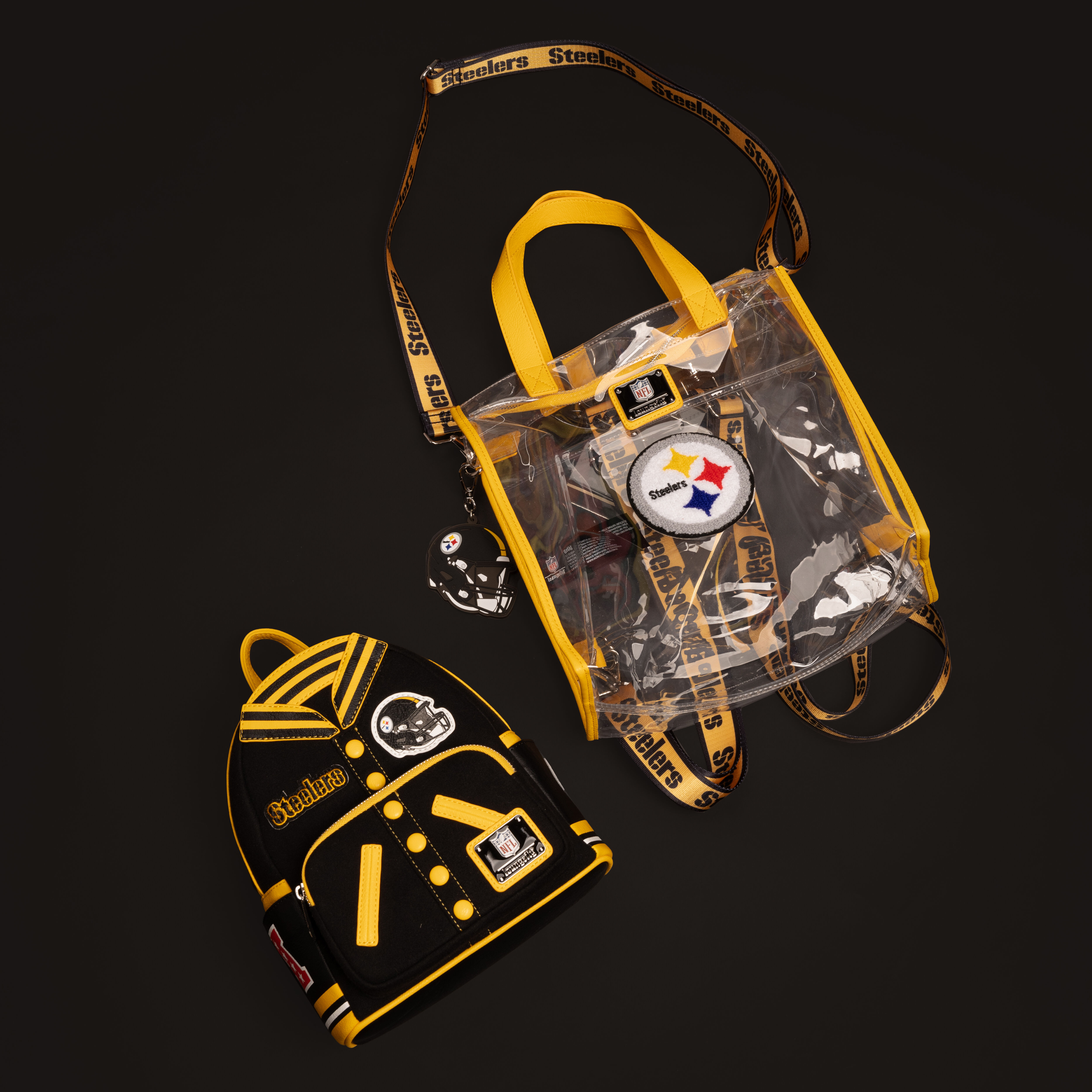 NFL Pittsburgh Steelers Clear Convertible Backpack & Tote Crossbody Stadium Bag - Image 3