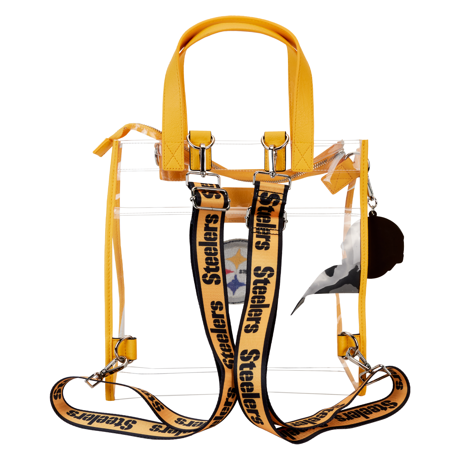 NFL Pittsburgh Steelers Clear Convertible Backpack & Tote Crossbody Stadium Bag - Image 6
