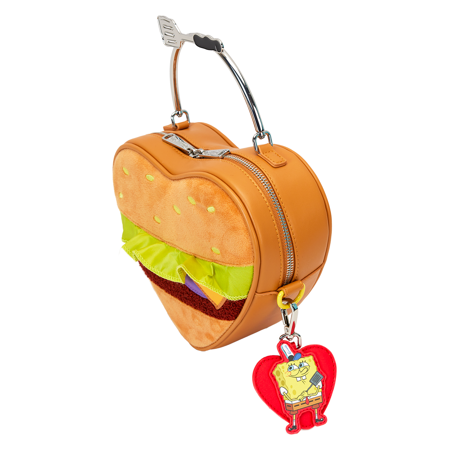 SpongeBob SquarePants Krabby Patty Plush Heart Figural Crossbody Bag - Image 4