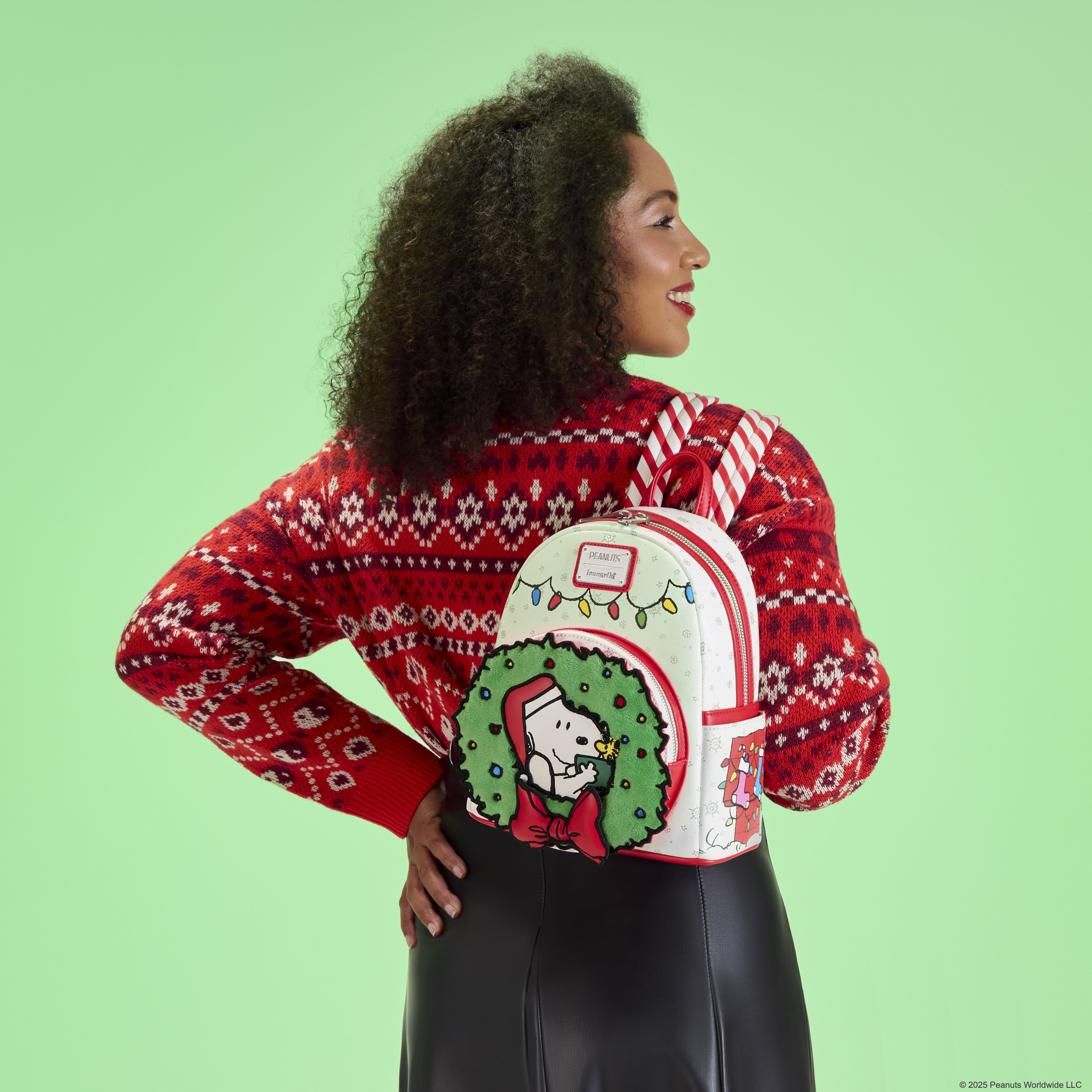 Peanuts Snoopy & Woodstock Holiday Plush Wreath Mini Backpack - Image 3