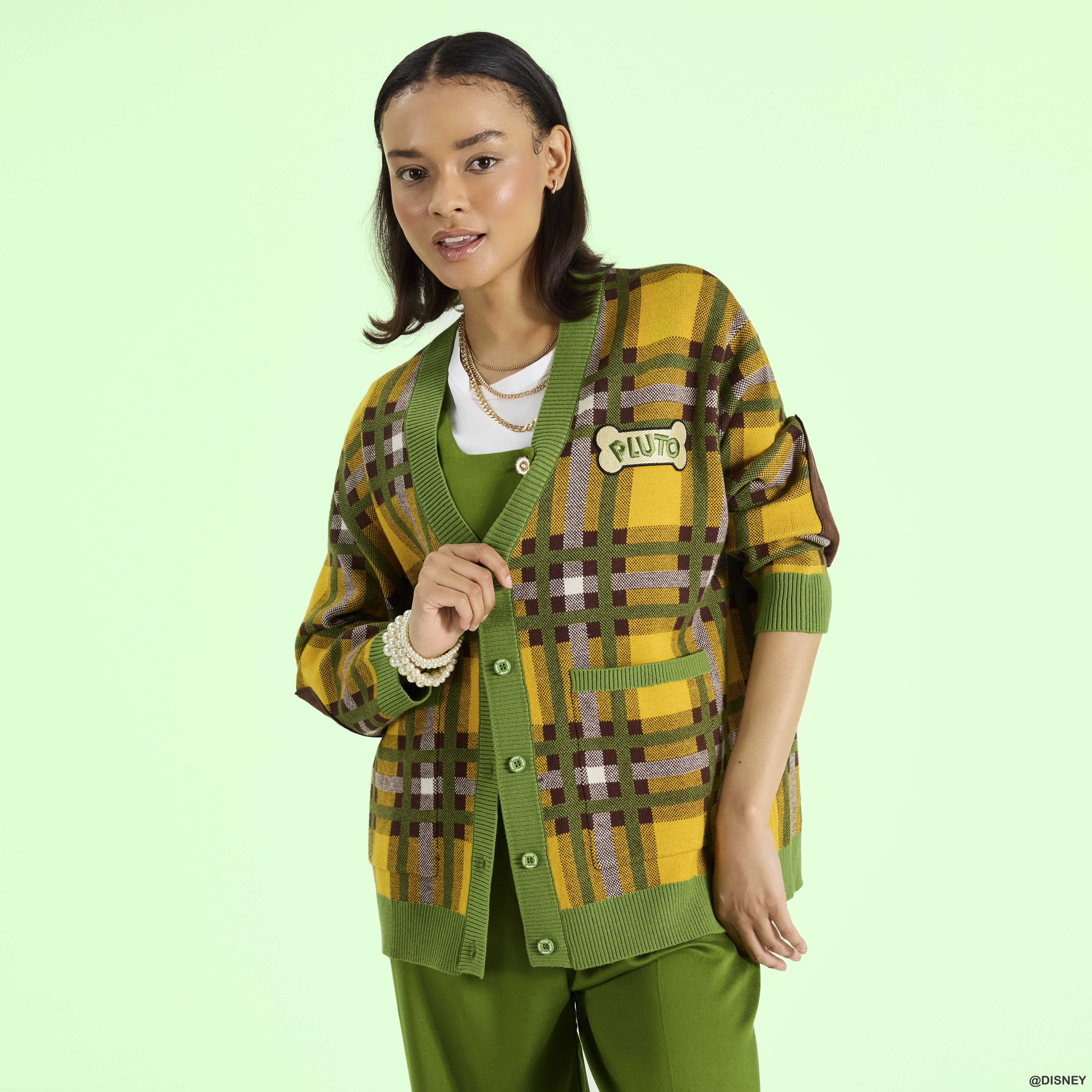 Pluto 95th Anniversary Plaid Knit Cardigan - Image 2