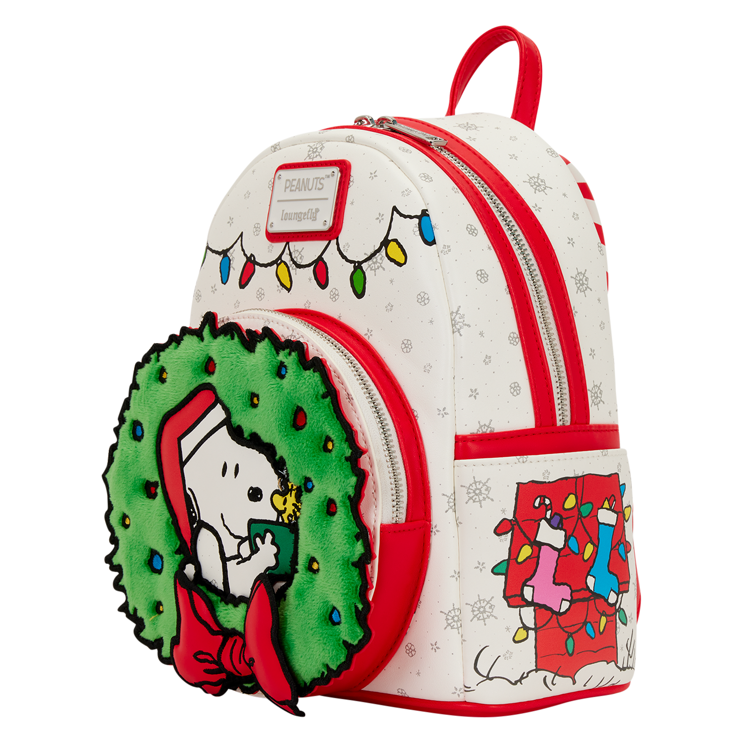 Peanuts Snoopy & Woodstock Holiday Plush Wreath Mini Backpack - Image 4