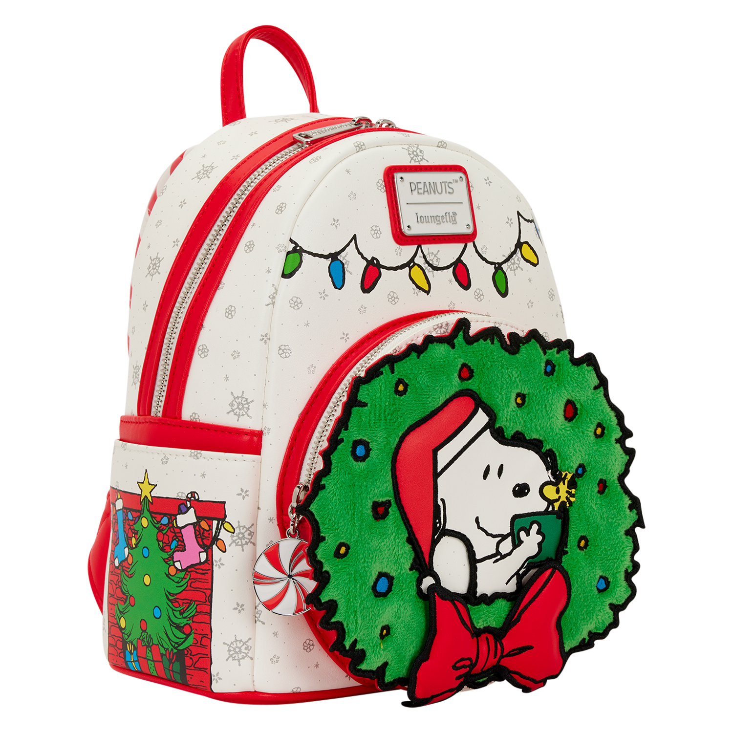 Peanuts Snoopy & Woodstock Holiday Plush Wreath Mini Backpack - Image 5