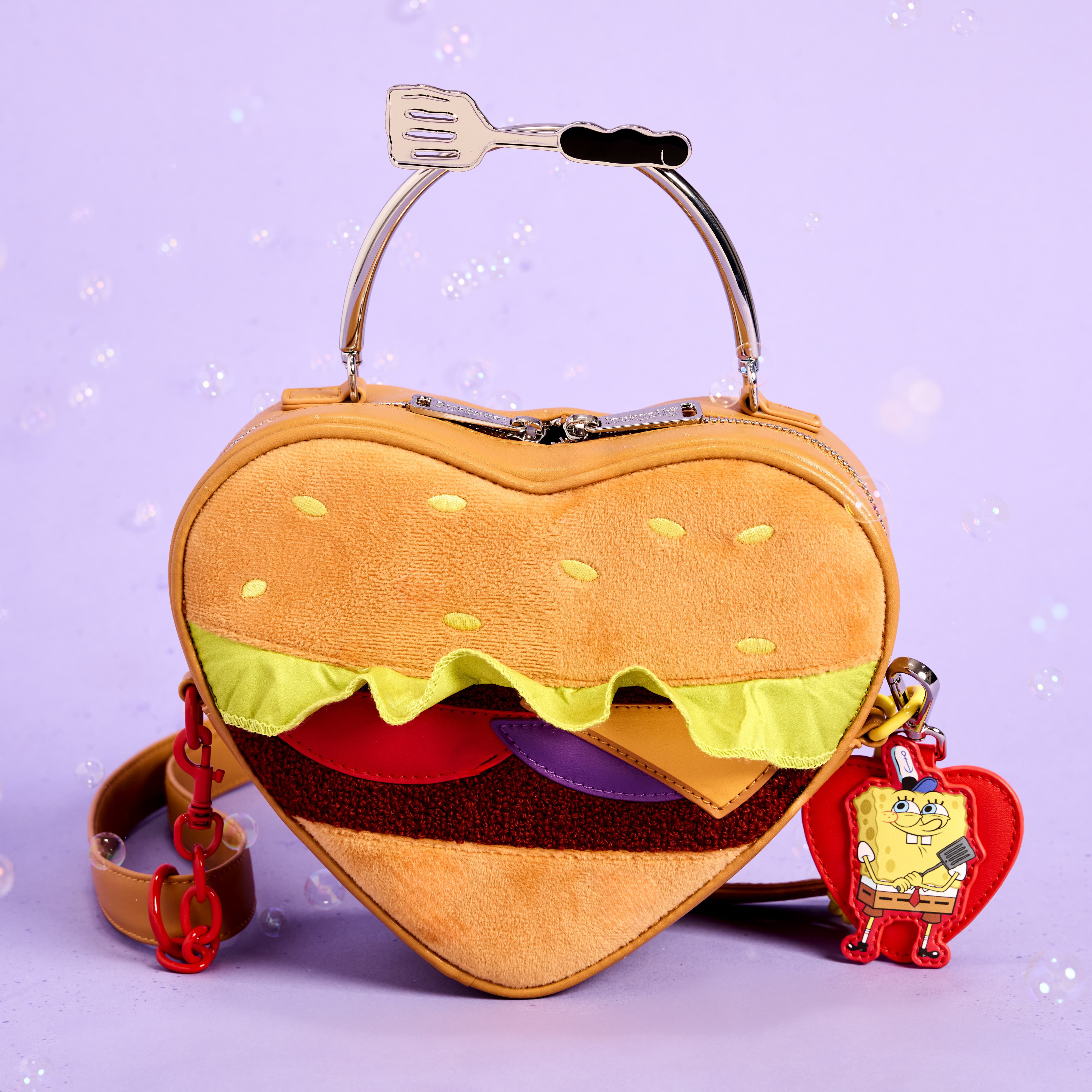 SpongeBob SquarePants Krabby Patty Plush Heart Figural Crossbody Bag - Image 2