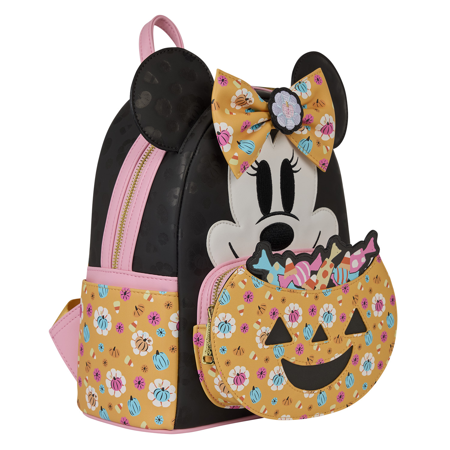 Minnie Mouse Cosplay Floral Pumpkin Glow Mini Backpack - Image 6