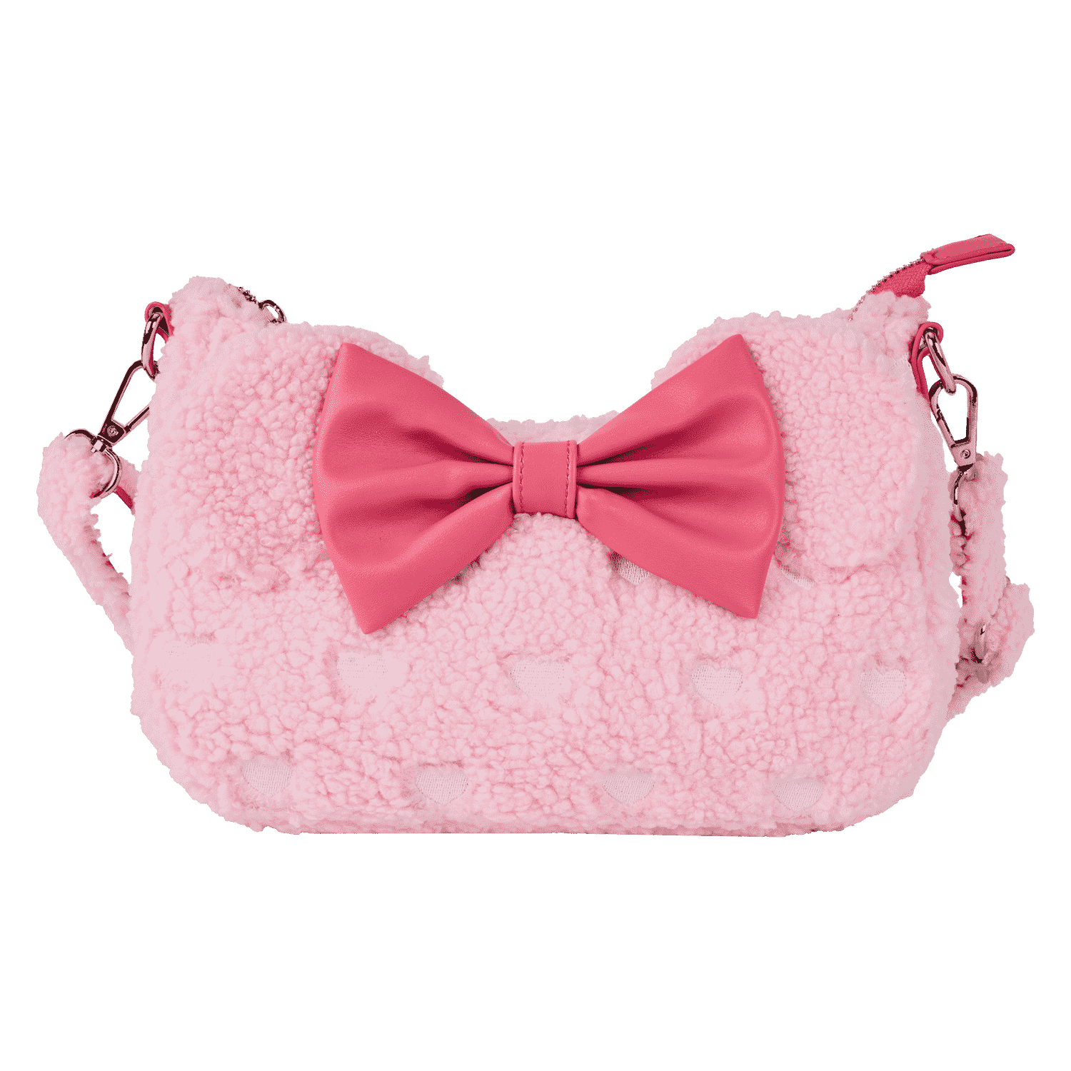 Minnie Mouse Exclusive Hearts Strawberry Scented Sherpa Crossbody Bag