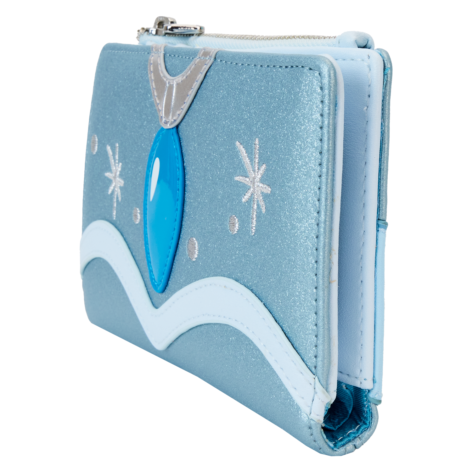 The Princess and the Frog Tiana Blue Gown Glitter Cosplay Flap Wallet - Image 2