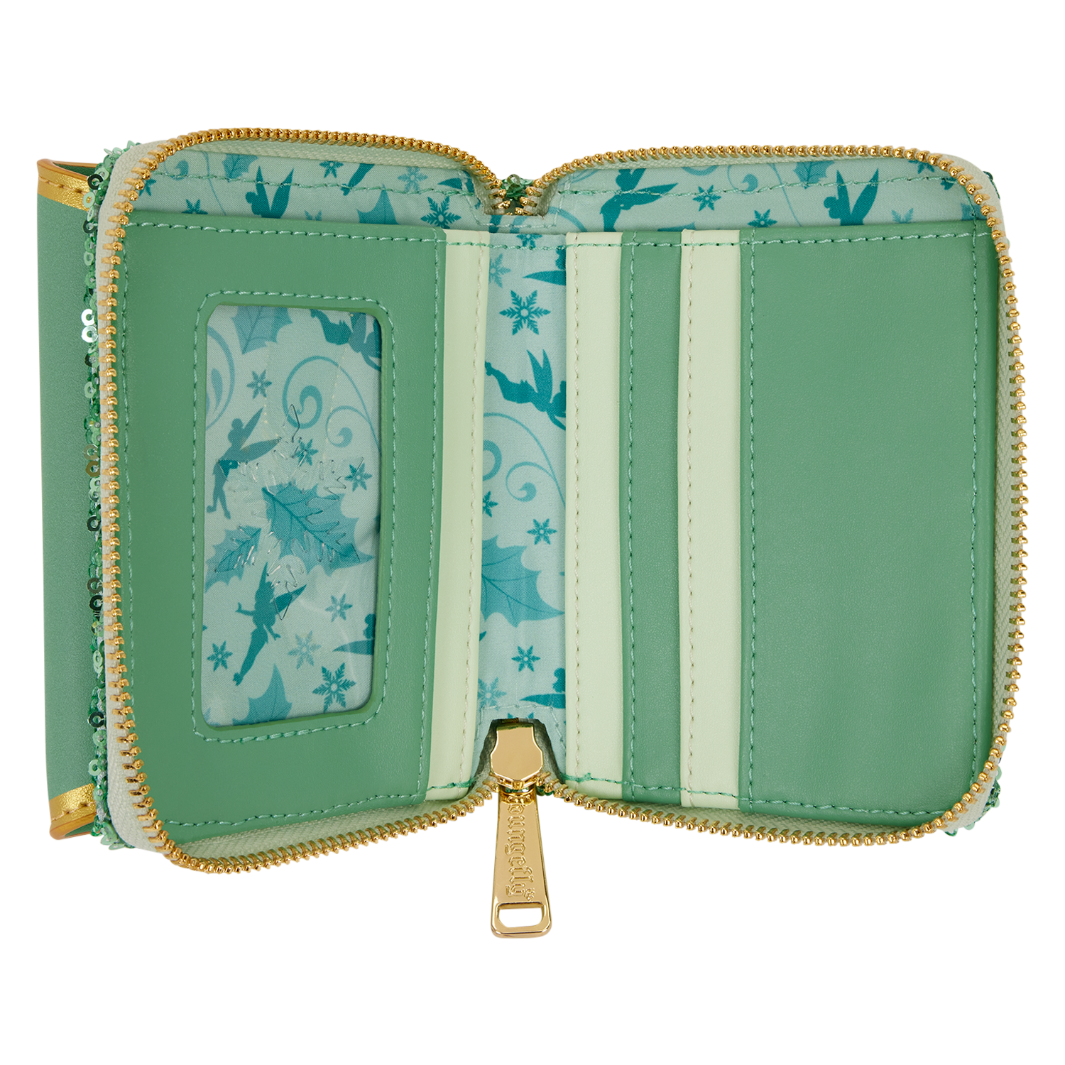Peter Pan Tinker Bell Holiday Sequin Tri-Fold Wallet - Image 4