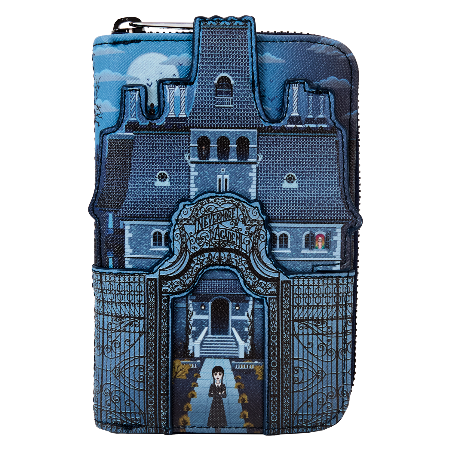 Wednesday Nevermore Academy Castle Zip Around Wallet
